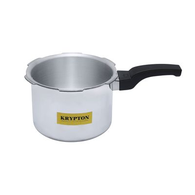 Krypton 3 liters Aluminum Pressure Cooker- KNPC6255/ Induction Base, Equipped with Multiple Safety Feature and Lid/ Durable Construction with Firm and Comfortable Handles/ Compatible with Gas, Hotplate, Ceramic and Halogen Cooktops/ Silver