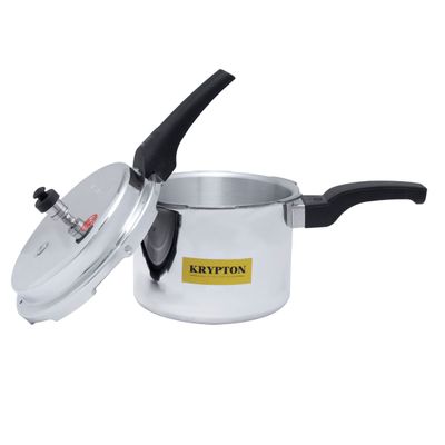 Krypton 3 liters Aluminum Pressure Cooker- KNPC6255/ Induction Base, Equipped with Multiple Safety Feature and Lid/ Durable Construction with Firm and Comfortable Handles/ Compatible with Gas, Hotplate, Ceramic and Halogen Cooktops/ Silver