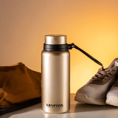 Sports Bottle, Stainless Steel, 950ml, KNVF6357 | Double Wall Vacuum Insulation | Keep Drinks Hot Or Cold For Hours | Silicon Handle | Leak-Proof Lid