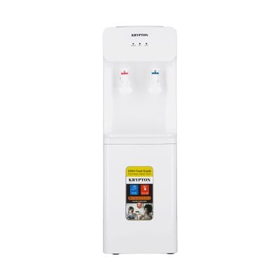 Krypton Water Dispenser- KNWD6422| Hot and Cold Function, Compressor Cooling, Fast Cooling And 2 Taps| Cold Temperature: 5-10 Degrees Celsius; Hot Temperature: 85-95 Degrees Celsius| Perfect For Home And Office| White, 2 Year Warranty