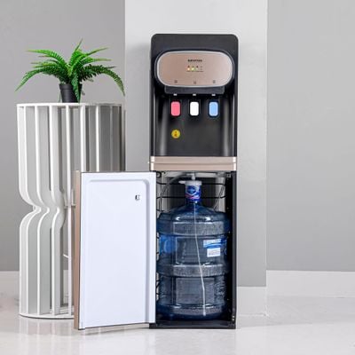 Krypton Bottom Loading Water Dispenser- KNWD6452/ Normal, Hot and Cold Function, Fast Cooling, and 3 Push Taps/ with Safety System and Door Control Systems/ Perfect for Home, School, Apartments, Hostel, Office, etc./ Metallic Rose Gold, 2 Year Warranty