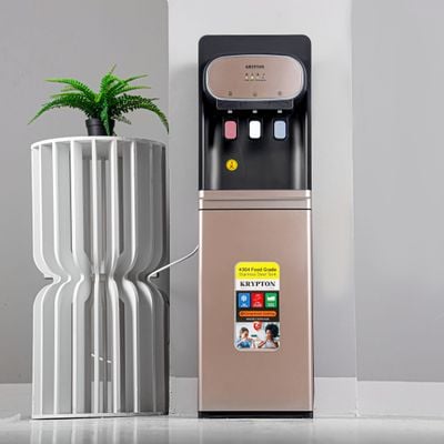 Krypton Bottom Loading Water Dispenser- KNWD6452/ Normal, Hot and Cold Function, Fast Cooling, and 3 Push Taps/ with Safety System and Door Control Systems/ Perfect for Home, School, Apartments, Hostel, Office, etc./ Metallic Rose Gold, 2 Year Warranty