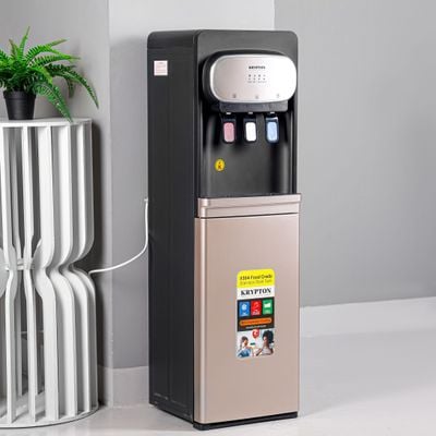 Krypton Bottom Loading Water Dispenser- KNWD6452/ Normal, Hot and Cold Function, Fast Cooling, and 3 Push Taps/ with Safety System and Door Control Systems/ Perfect for Home, School, Apartments, Hostel, Office, etc./ Metallic Rose Gold, 2 Year Warranty