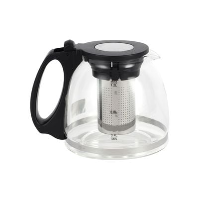 Krypton Borosilicate Glass Tea Maker- KNTM6445/ 1.8 L and 1.2 L, Touch Screen Control, Fast Boiling, 2200 W/ Perfect for making Coffee, Water, Milk, Various Types of Tea/ 2 Years Warranty, Silver and Black