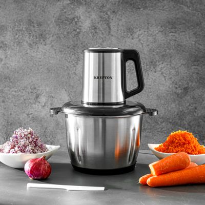 Krypton 3.0 L Multi Chopper- KNMC6566/ 500 W, Compact Multi-Purpose Chopping Machine, Stainless Steel Gear, Blade Assembly, Cutter Pole/ 3 Buttons, 2 Speeds, Suitable for Vegetables, Fruits, Meat/ for Fast and Effective Mincing, Egg Beating Function/ Silver and Black, 2-Year Warranty Krypton 3.0 L Multi Chopper- KNMC6566/ 500 W, Compact Multi-Purpose Chopping Machine, Stainless Steel Gear, Blade Assembly, Cutter Pole/ 3 Buttons, 2 Speeds, Suitable for Vegetables, Fruits, Meat/ for Fast and Effective Mincing, Egg Beating Function/ Silver and Black, 2-Year Warranty