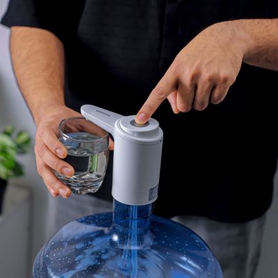 Krypton Rechargeable Water Pump- KNWP5474/ Simple Installation, for Gallon, Bottles/ Dispenser, can be Used at Home and Office/ Portable and Light-Weight with Easy One Button Mechanism and USB Charging/ White, 2 Years Warranty