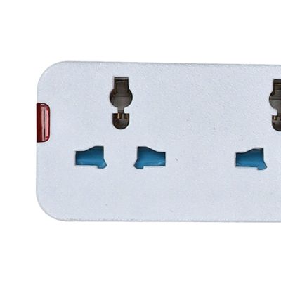 Krypton 3 Way Extension Socket- KNES5080| Equipped with 750-Degree Fire Proof Temperature| 5 M Cord, Ideal for Home, Office, etc to Connect Chargers, Laptops, Lamp and Other Electrical Devices and Appliances| White, Two-Year Warranty