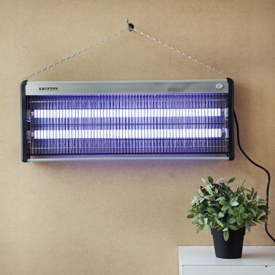 Krypton Fly and Insect Killer - Powerful Fly Zapper 2x20W UV Light | Professional Electric Bug Zapper, Insect Killer, Fly Killer, Wasp Killer - Insect Killing Mesh Grid, with Detachable Hang