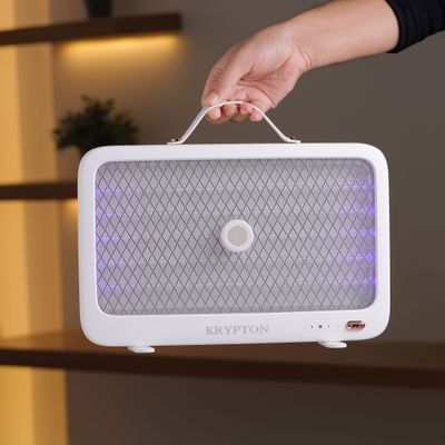 Krypton Rechargeable Mosquito Killer- KNBK6455/ USB Powered Pest or Bug Killer, 3500 V Effective Elimination/ No Poisonous Vapor, No Smell and No Pollution/ 2-3 Hours Working and Charging, Suitable for Home, Kitchen, Living Room, Office, etc./ 2 Years Warranty, White