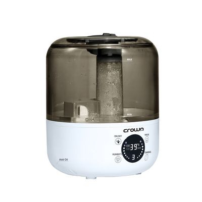 Crownline HF-415 Smart Humidifier with 3L Capacity, Dual Spray Nozzles, 3 Adjustable Speeds, and Essential Oil Compatibility for a Pleasant Aroma. With Remote control with 1 Year Warranty -White