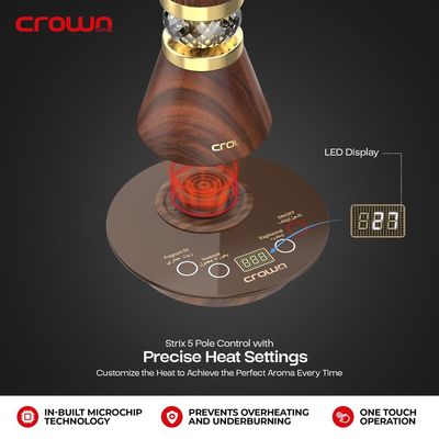 مبخرة كهربائية كراونلاين IB-413، 220-240 فولت، 50-60 هرتز، 300-360 واط، متوافقة مع الزيت العطري والبخور والعود