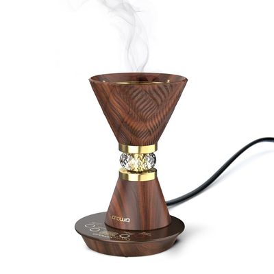 Crownline IB-413 Electric Incense Burner, 220-240 V, 50-60 Hz, 300-360 W, Compatible with Fragrant Oil, Incense, and Eaglewood with 1 Year Warranty -Dark Brown