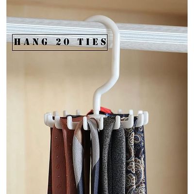 Space Saving Tie Rack Hangers (White)