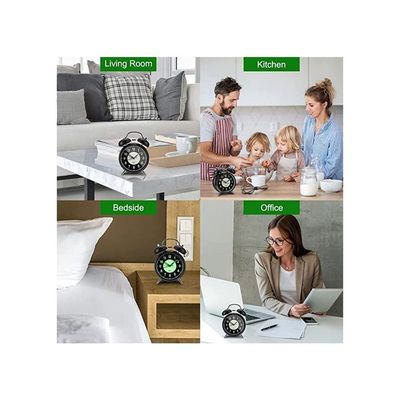 Twin Bell Alarm Clock with Backlight (Black)