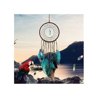 Handmade Blue Feather Dreamcatcher