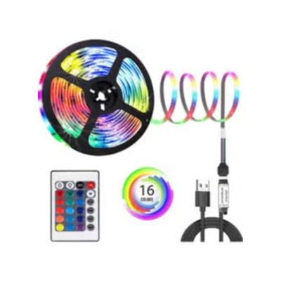 5M USB Powered TV LED Strip Lights Flexible RGB Color Changing LED Lights with Remote Control