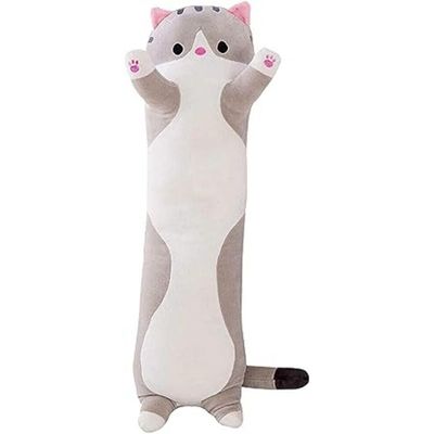 Plush Cat Shaped Stuffed Pillow - Grey - 50cm