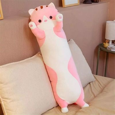 Plush Cat Shaped Stuffed Pillow - Pink - 50cm