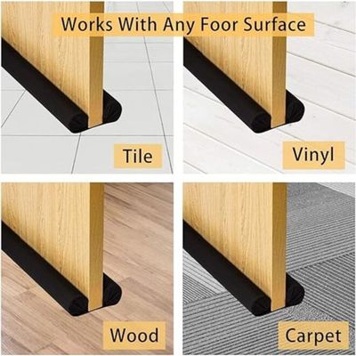 Machine Washable Under Door Stopper Draft (Black)
