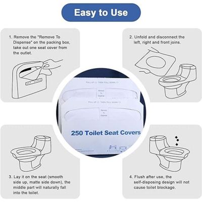 Disposable & Flushable Toilet Seat Covers (Pack of 250)