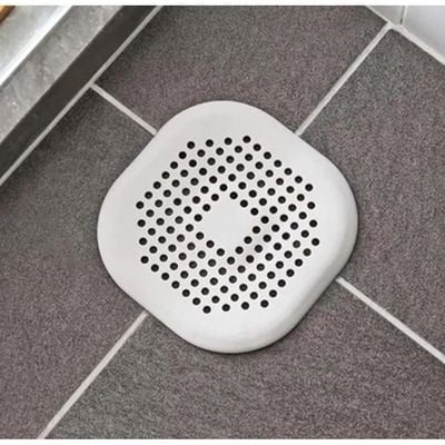 4 PCS Silicone Flat Drain Cover with Suction Cup - White