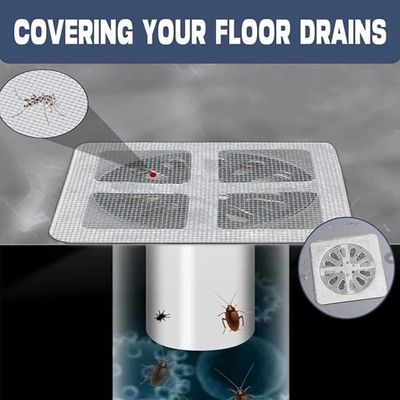 Disposable Drain Cover Mesh Sticker And Hair Catcher For Bathroom, Kitchen, Shower And Bathtub (Pack of 20)