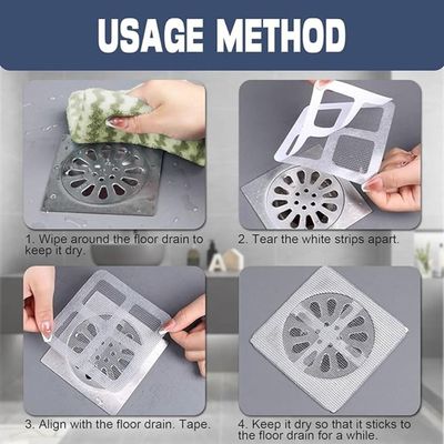 Disposable Drain Cover Mesh Sticker And Hair Catcher For Bathroom, Kitchen, Shower And Bathtub (Pack of 20)
