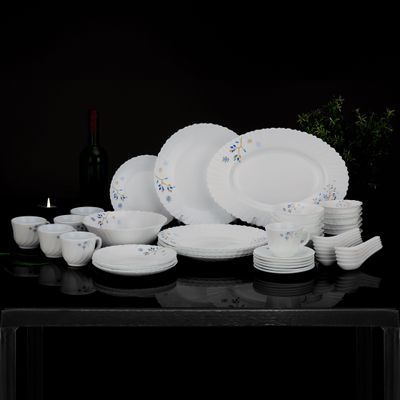 Royalford RF10202 50Pcs Opalware Dinner Set, Assorted Design | Lightweight, Beautiful Design Opal Dishes Sets Service for 6