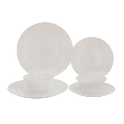 Royalford Opalware Dinner Set, 12 pieces, Beautiful Elegant Design | RF10287 | Dishwasher Safe/Freezer Safe | Ideal for Family Meals and Casual Gatherings Etc