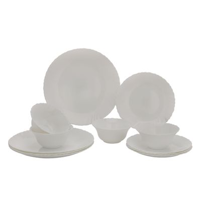 Royalford Opalware Dinner Set, 12 pieces, Beautiful Elegant Design | RF10287 | Dishwasher Safe/Freezer Safe | Ideal for Family Meals and Casual Gatherings Etc