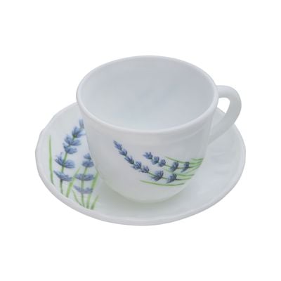 44 Pcs Opalware Dinner Set, English Lavender, Floral design | RF10679 | Elegant Floral Design | Dishwasher safe | Freezer Safe | Opal Dishes Sets Service for 6