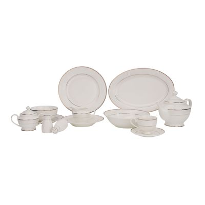 Premium Fine Bone Dinner Set, 83pcs Plates & Bowls, RF11045 | Eco-Friendly Dinner Set | Plates, Dishes, Bowls, Cup, Saucer, Tea Set, Service For 12