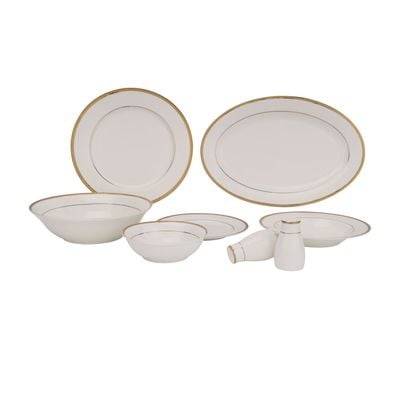 Royalford Premium Bone China Dinner Set, 28Pcs Set, RF11050 | Elegant Floral Design | Dishwasher Safe | Freezer Safe | Bone China Chip Resistant Dishes Sets Service for 6