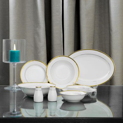 Royalford Premium Bone China Dinner Set, 28Pcs Set, RF11050 | Elegant Floral Design | Dishwasher Safe | Freezer Safe | Bone China Chip Resistant Dishes Sets Service for 6