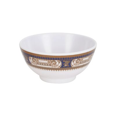 Royalford 56 Piece Melamineware Dinner Set- RF12490/ Includes Oval Plate and Deep Plates, Round and Serving Bowls, Rice Spoon, Ladle, and Soup Spoons/ Dishwasher-Safe and Freezer-Friendly/ Eco-Friendly and Food-Grade/ White and Blue