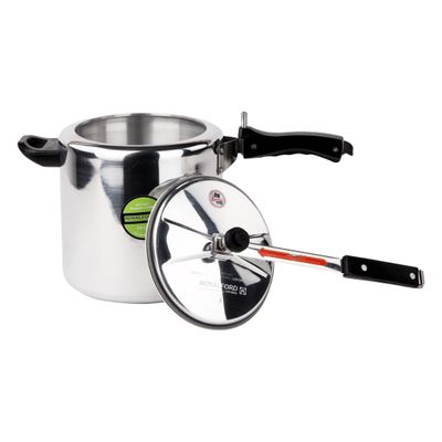 Royalford Aluminium Inner Lid Pressure Cooker, 7 L, RF10014 | Extra Gasket & Safety Valve | Durable Cooker with Comfortable Handles | Ideal for Steaming, Cooking