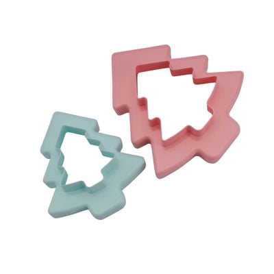 Double Side Cookie Cutter, 2pcs PP Polymer Cutter, RF10963 | Tree Shape Cookie Cutter | Baking Tools & Accessories | Soft Edge Cookie Cutter