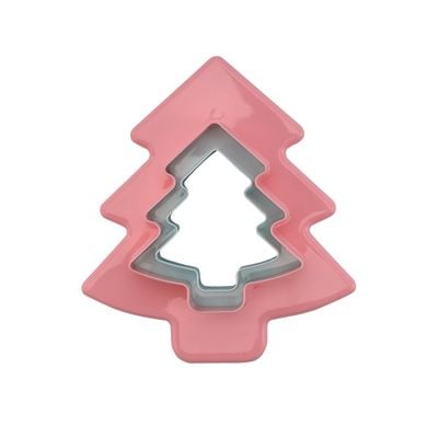 Double Side Cookie Cutter, 2pcs PP Polymer Cutter, RF10963 | Tree Shape Cookie Cutter | Baking Tools & Accessories | Soft Edge Cookie Cutter