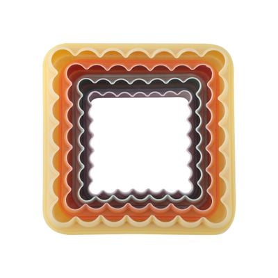 Royalford Double-Side Cookie Cutter | 9 x 9 x 4 cm | RF10966 | Square Cookie Cutter, Fondant Cutter| Plastic Cookie Cutter| Pink and Blue Cutter| Set of 4