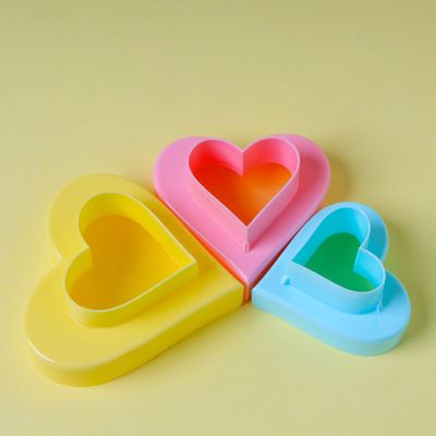 Double Side Cookie Cutter, 3pcs PP Polymer Cutter, RF10968 | Heart Shape Cookie Cutter | Baking Tools & Accessories | Soft Edge Cookie Cutter