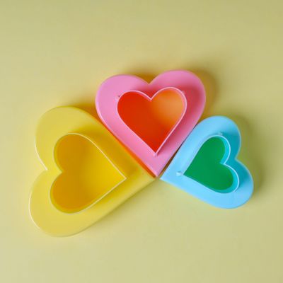 Double Side Cookie Cutter, 3pcs PP Polymer Cutter, RF10968 | Heart Shape Cookie Cutter | Baking Tools & Accessories | Soft Edge Cookie Cutter