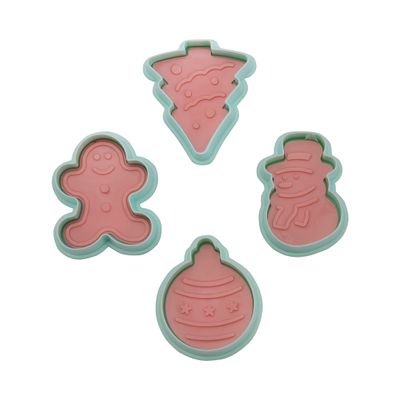 Royalford Celebration Cookie Cutter, 4pcs ABS Moulds RF10969 | Cookie Cutter with Handle | 3D Design Cookie Mould | Baking Tools for Kitchen | Kids Cookie Cutter