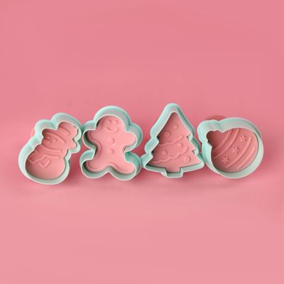 Royalford Celebration Cookie Cutter, 4pcs ABS Moulds RF10969 | Cookie Cutter with Handle | 3D Design Cookie Mould | Baking Tools for Kitchen | Kids Cookie Cutter