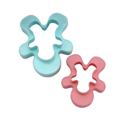 Royalford Double-Side Toy-Shaped Cookie Cutters | RF10972 | Polymer Cookie and Fondant Cutter| BPA-Free and Odor-Free Teddy Shaped Cutter| Pink and Blue| Pack of 2