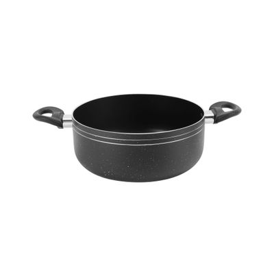 Royalford Ritz 9-Piece Non-Stick Cookware Set- RF11759| Aluminum Body With 3-Layer Construction, CD Bottom, Bakelite Handles And Glass Lid| Includes Casserole, Saucepan, Fry Pan, Bamboo Kitchen Tools| PFOA-Free, Non-Stick Interior and Granite Exterior| Black