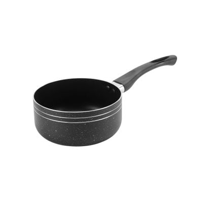 Royalford Ritz 9-Piece Non-Stick Cookware Set- RF11759| Aluminum Body With 3-Layer Construction, CD Bottom, Bakelite Handles And Glass Lid| Includes Casserole, Saucepan, Fry Pan, Bamboo Kitchen Tools| PFOA-Free, Non-Stick Interior and Granite Exterior| Black