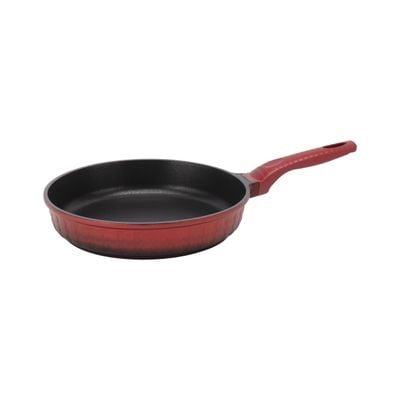 Royalford 7-Piece Die-Cast Cookware Set- RF11775| Includes Deep Pots, Short Pots, Frypan| Die-Cast Aluminum Body with Extra Thick Base and Non-Stick Interior| Extended Handles with Silicone Sleeve and Bakelite Handles and Glass Lid| Red and Black