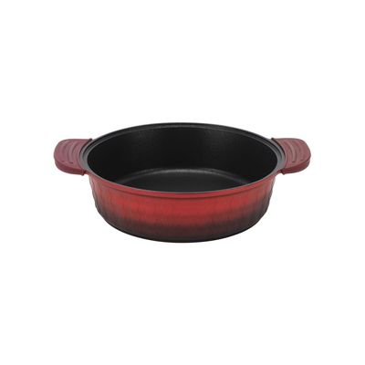 Royalford 7-Piece Die-Cast Cookware Set- RF11775| Includes Deep Pots, Short Pots, Frypan| Die-Cast Aluminum Body with Extra Thick Base and Non-Stick Interior| Extended Handles with Silicone Sleeve and Bakelite Handles and Glass Lid| Red and Black