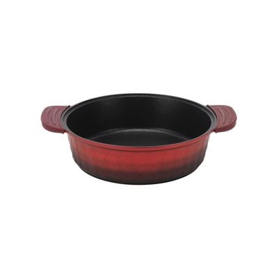 Royalford 7-Piece Die-Cast Cookware Set- RF11775| Includes Deep Pots, Short Pots, Frypan| Die-Cast Aluminum Body with Extra Thick Base and Non-Stick Interior| Extended Handles with Silicone Sleeve and Bakelite Handles and Glass Lid| Red and Black