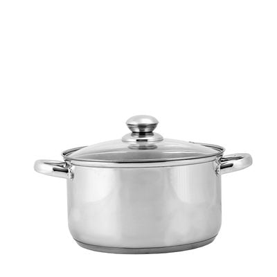 Royalford RF5123 Stainless Steel Induction Safe 7PCs - 2 Casserole, Saucepan Pots with Lids, and Frypan - Induction Safe Non-Stick Cookware Set - Riveted Handles - Cookware Casserole Stock Pots